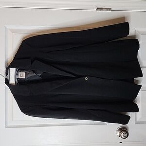 Anne Klein Women's Notch Collar One Button Black Blazer, LG?**SEE MEASUREMENTS**